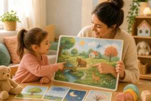 Povestire după imagini, activități pentru preșcolari